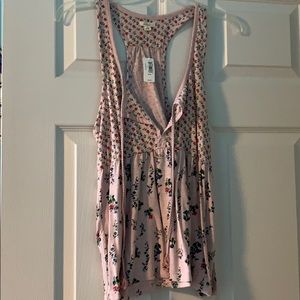 Aerie Pink Flower Tank - Medium